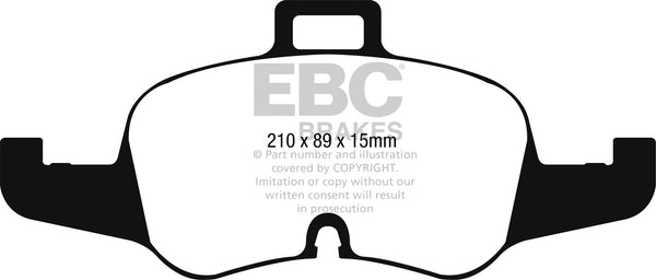 EBC 16-17 Fits Audi Tt Yellowstuff Front Brake Pads DP42256R
