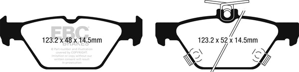 EBC 15-17 Fits Subaru Legacy 2.5L/3.6L Ultimax Rear Brake Pads UD1808