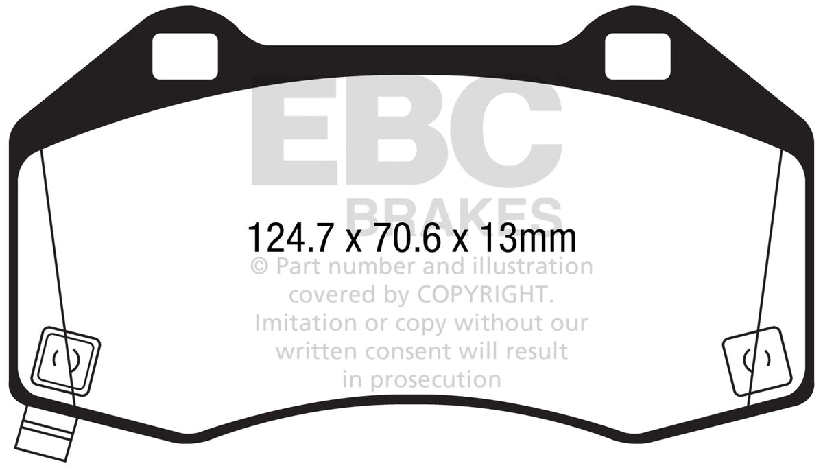 EBC 2017+ Fiat 124 Spider 1.4L Turbo Abarth Yellowstuff Front Brake Pads DP42286R