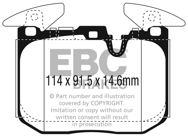 EBC 2014+ Fits BMW I8 1.5L Turbo/Electric Yellowstuff Front Brake Pads DP42303R