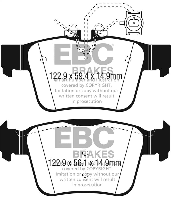 EBC 2017+ Alfa Romeo Giulia 2.0T Yellowstuff Rear Brake Pads DP42315R