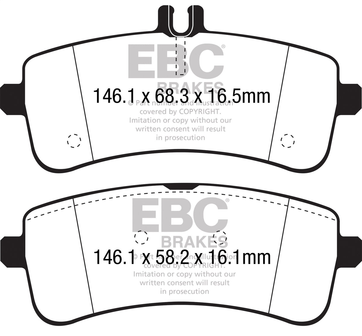 EBC 2015+ Fits Mercedes-Benz C63 AMG (W205) Yellowstuff Rear Brake Pads DP42350R
