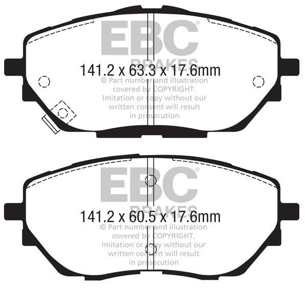 EBC 2017+ Fits Toyota C-Hr 2.0L Yellowstuff Front Brake Pads DP42368R