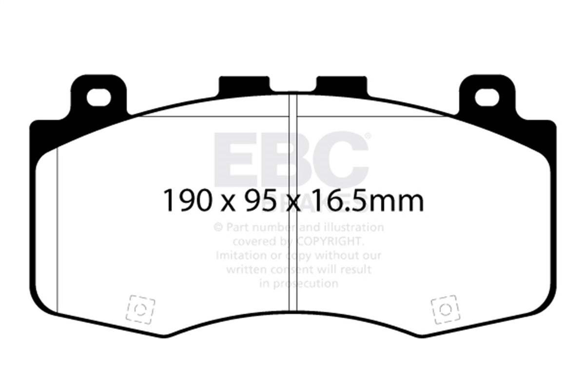 EBC 2018+ Fits Jeep Grand Cherokee Trackhawk Yellowstuff Front Brake Pads DP42400R