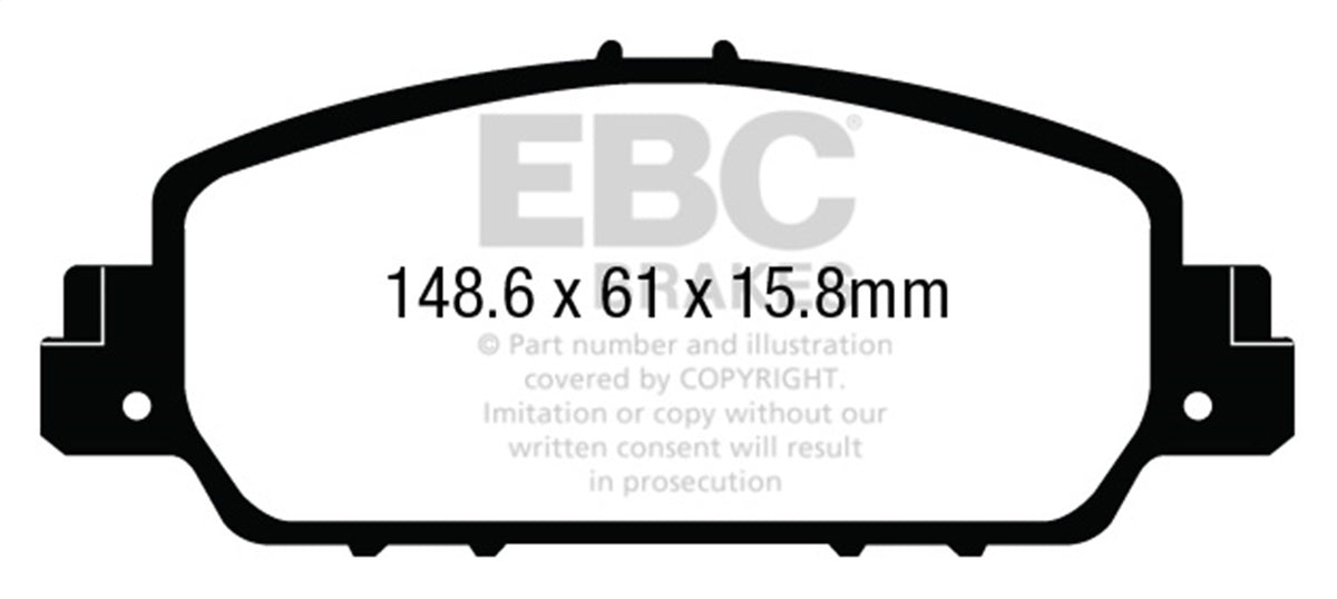 EBC 13+ Fits Honda Accord Coupe 2.4 Ex Ultimax2 Front Brake Pads UD1654