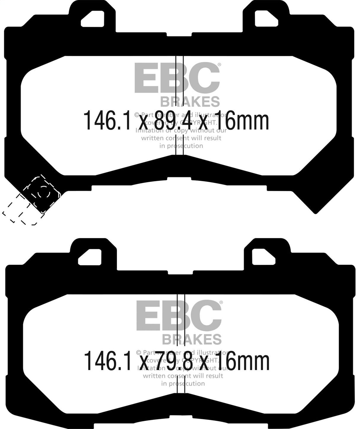 EBC 15+ Fits Chevrolet Colorado 2.5 Yellowstuff Front Brake Pads DP43044R
