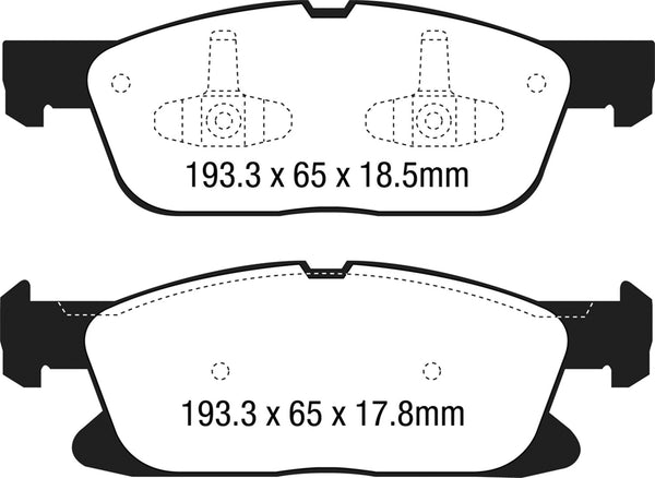 EBC 15+ Fits Ford Edge 2.0 Turbo FWD Greenstuff Front Brake Pads DP23046