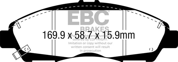 EBC 2017+ Fits GMC Acadia (2nd Gen) 2.5L Greenstuff Front Brake Pads DP63063