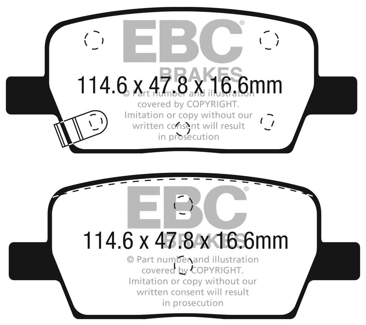 EBC 2016+ Fits Cadillac CT6 2.0L Turbo Yellowstuff Rear Brake Pads DP43064R