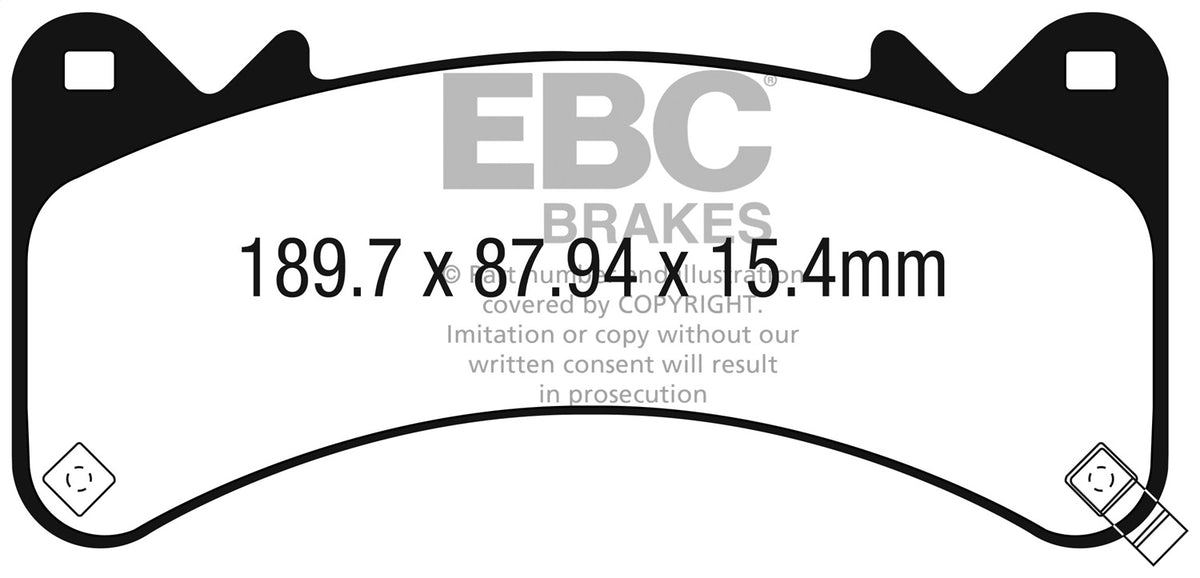 EBC 2015+ Fits Chevrolet Tahoe 2WD (6 Piston Brembo) Yellowstuff Front Brake Pads DP43067R