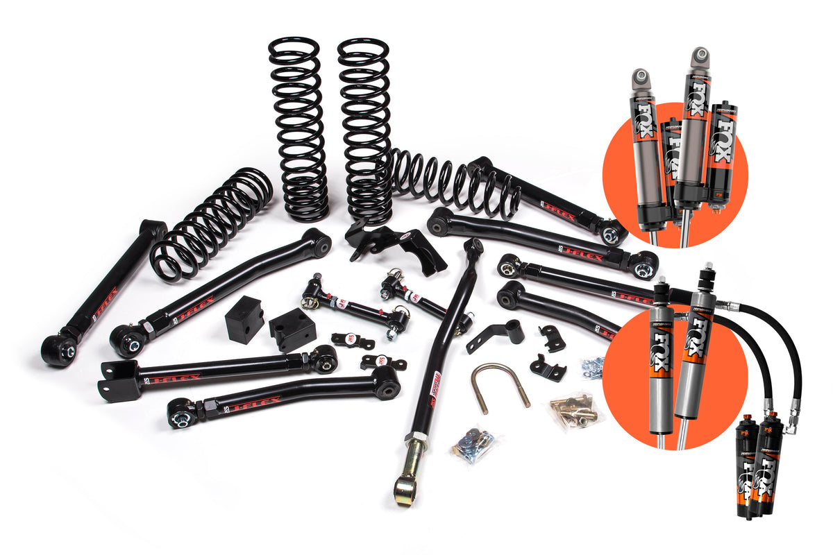 JKS 2007-2018 Fits Jeep Wrangler JK 4Dr 2.5" J-Krawl System, Rubber FOX 2.0 Adv Series Front, Rear, Fits 2007-2018 Jeep Wrangler JK JSPEC191KFA