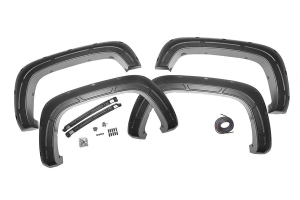 Rough Country Defender Pocket Fender Flares Gba Black Fits Chevy Silverado 2500HD/3500HD (20-23) A-C12011-GBA