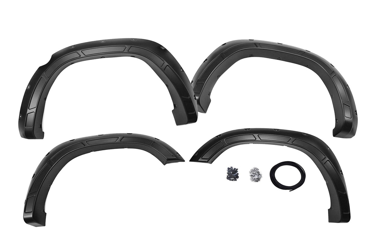 Rough Country Defender Pocket Fender Flares Dx8 Black Fits RAM 1500 2WD/4WD (19-23) A-D10914-DX8