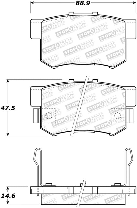 StopTech Street Brake Pads Rear 308.05371