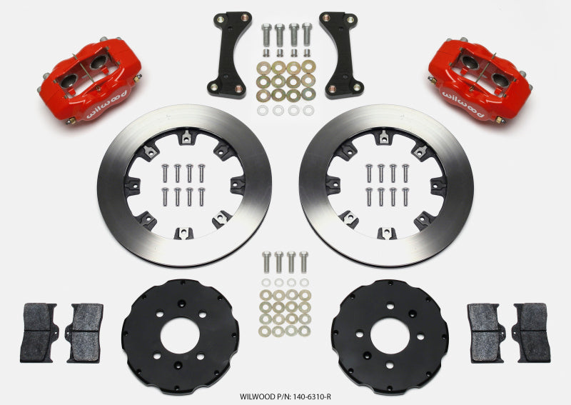 Wilwood Forged Dynalite Front Hat Kit 12.19in Red 90-99 Civic w/240 mm Disc 140-6310-R