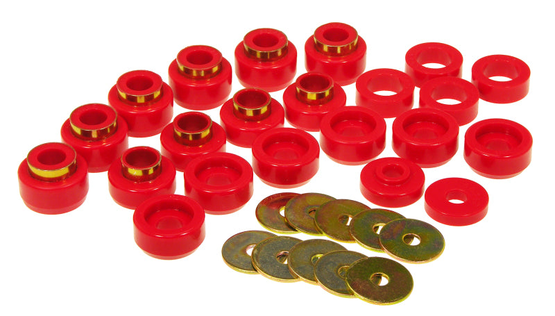 Prothane 87-96 compatible with Jeep Wrangler Body Mount Red 1-105