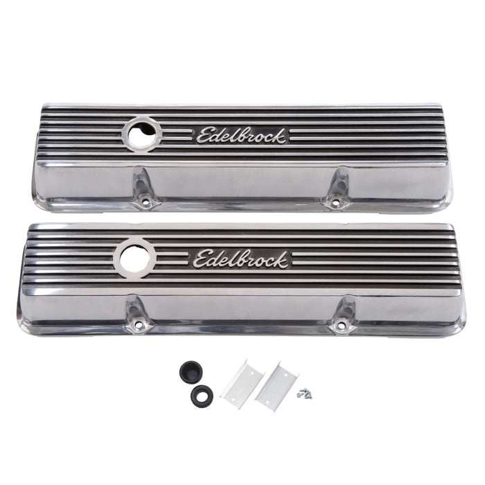 Edelbrock Valve Cover Elite II Series Chevrolet 1959-1986 262-400 CI V8 Low Polished 4262