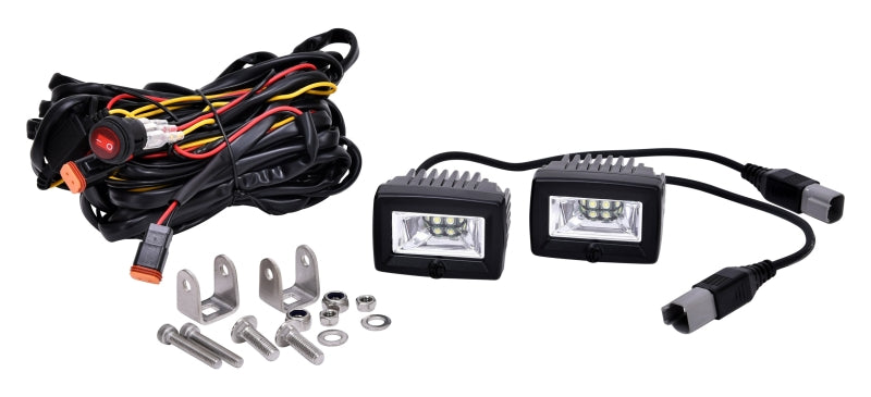 KC HiLiTES C-Series 2in. C2 LED Light 20w Area Flood Beam (Pair Pack System) Black 328