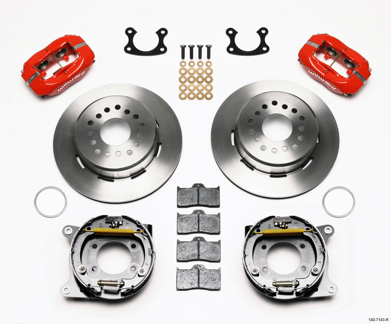 Wilwood Forged Dynalite P/S Park Brake Kit Red Small Ford 2.66in Offset 140-7143-R