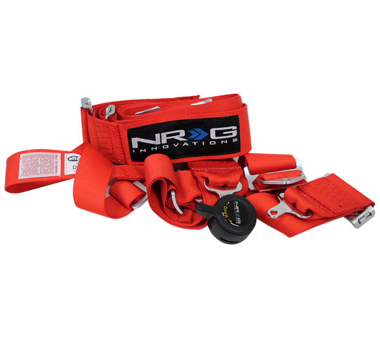 NRG SFI 16.1 5PT 3in. Seat Belt Harness / Cam Lock Red SBH-RS5PCRD