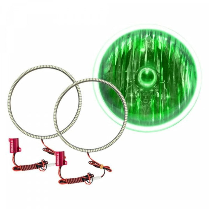 Oracle 97-06 compatible with Jeep WRG TJ Led Headlight Halo Kit-Waterproof Surface Mount -Green