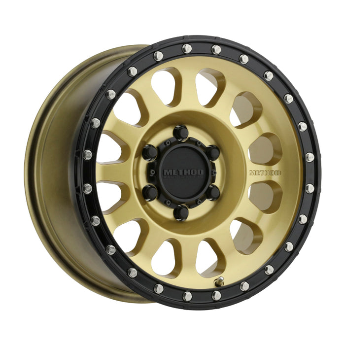 Method MR315 17x8.5 0mm Offset 6x135 87mm CB Gold/Black Street Loc Wheel MR31578516100