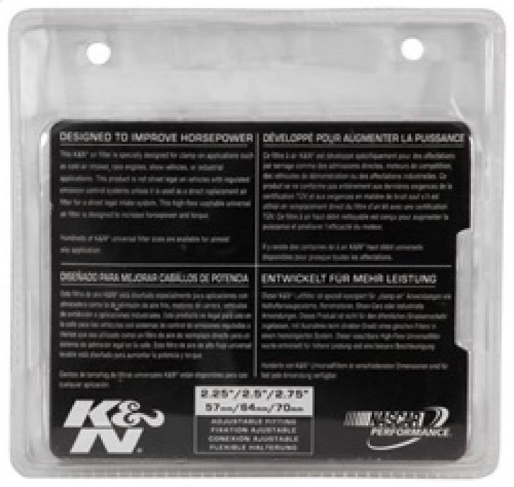 K&N Universal Chrome Filter 2 3/4in FLG / 4 1/2in Bottom / 4 1/2in Height RG-1003RD-L