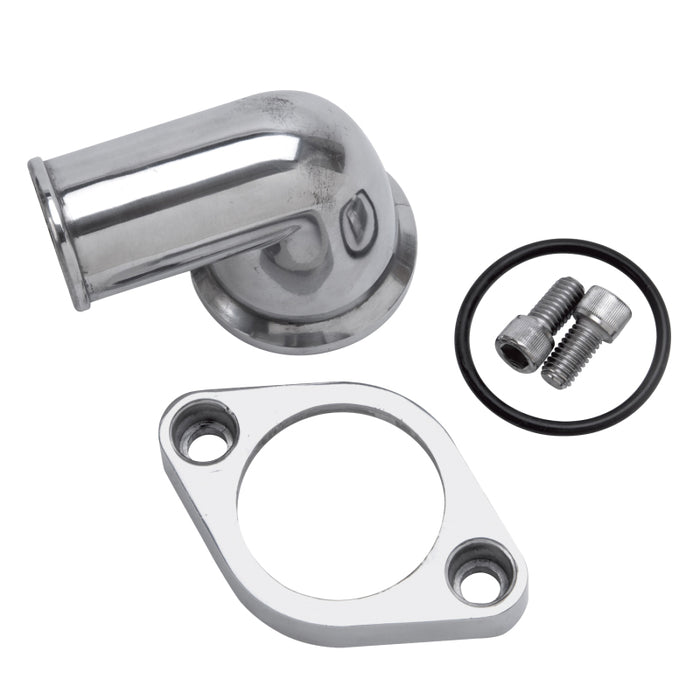 Edelbrock Waterneck Sbc/BBC 90-Degree Two-Piece Cast SwIVel Polished 4818