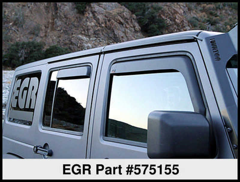 EGR 07-13 compatible with Jeep Wrangler JK In-Channel Window Visors Set of 4 Matte (575155) 575155