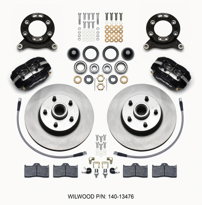 Wilwood Forged Dynalite-M Front Kit 11.30in 1 PC Rotor&Hub 1965-1969 Mustang Disc & Drum Spindle 140-13476