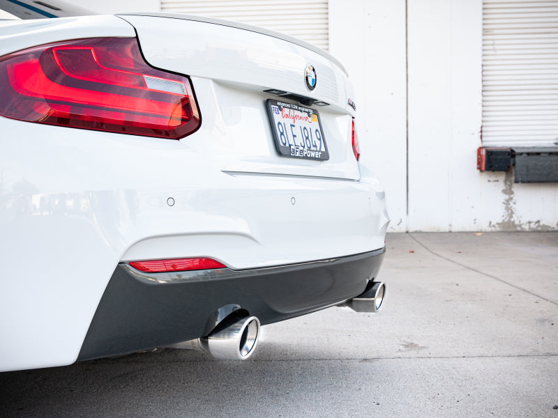 aFe MACHForce XP 3in to 2.5in 304 SS Cat-Back Exhaust w/ Polished Tips 14-16 BMW M235i 49-36347-P