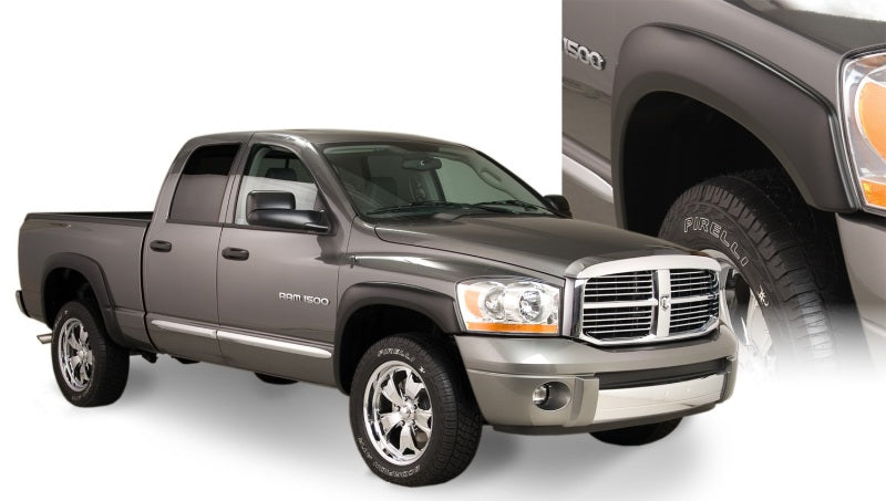 Bushwacker 06-08 Compatible with Dodge Ram 1500 Fleetside OE Style Flares 4pc 75.9/76.3in Bed Black 50910-02