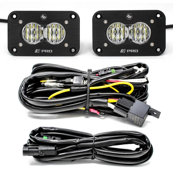 Baja Designs S2 Pro Wide Cornering Pair Flush Mount LED Light Pod Kit 487807