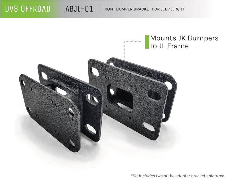 DV8 Offroad compatible with Jeep JK compatible with Jeep JL Front Bumper Adapter Bracket ABJL-01