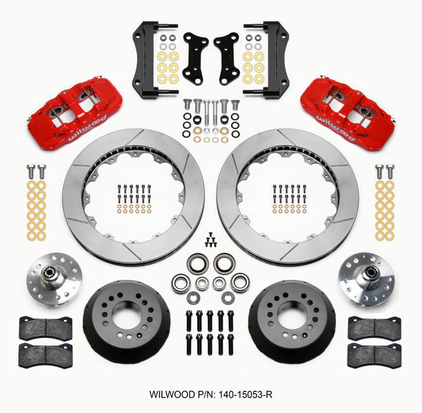 Wilwood AERO6 Front Hub Kit 15.00 Red 67-69 Camaro 64-72 Nova Chevelle 140-15053-R