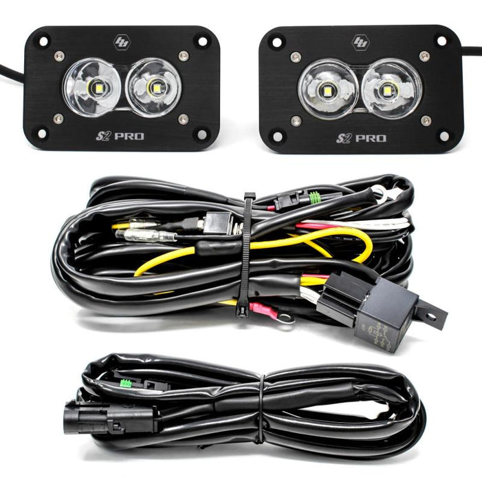 Baja Designs S2 Pro Flush Mount LED Light Pod Kit Work/Scene Pattern Pair 487808