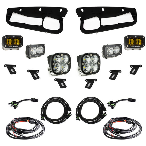 Baja Designs 21-22 Fits Ford Bronco W/Steel Bumper S2 SAE Sportsmen Fog Pocket Light Kit Amber 448178