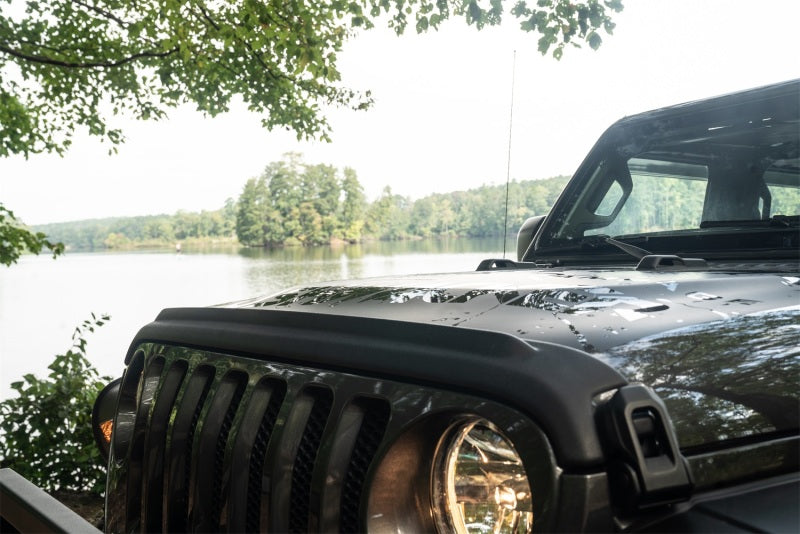 Bushwacker 18-19 compatible with Jeep Wrangler Rubicon/Sport//Unlimited/Sport S Hood Stone Guard- Black 14093