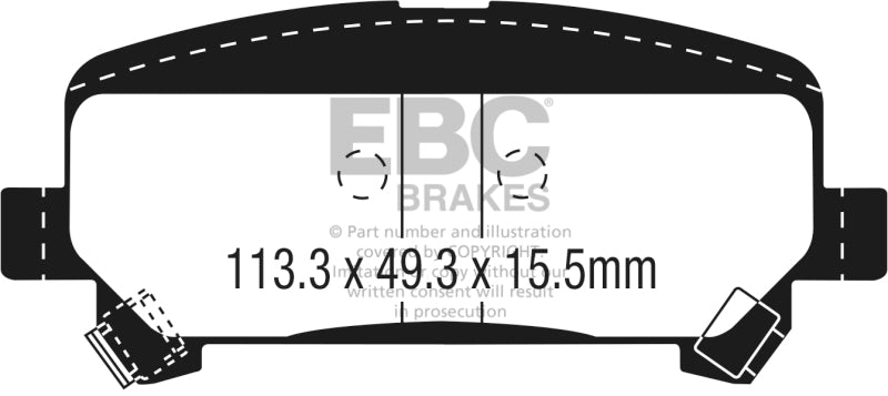 EBC 15+ Chevrolet Colorado 2.5 Yellowstuff Rear Brake Pads DP43045R