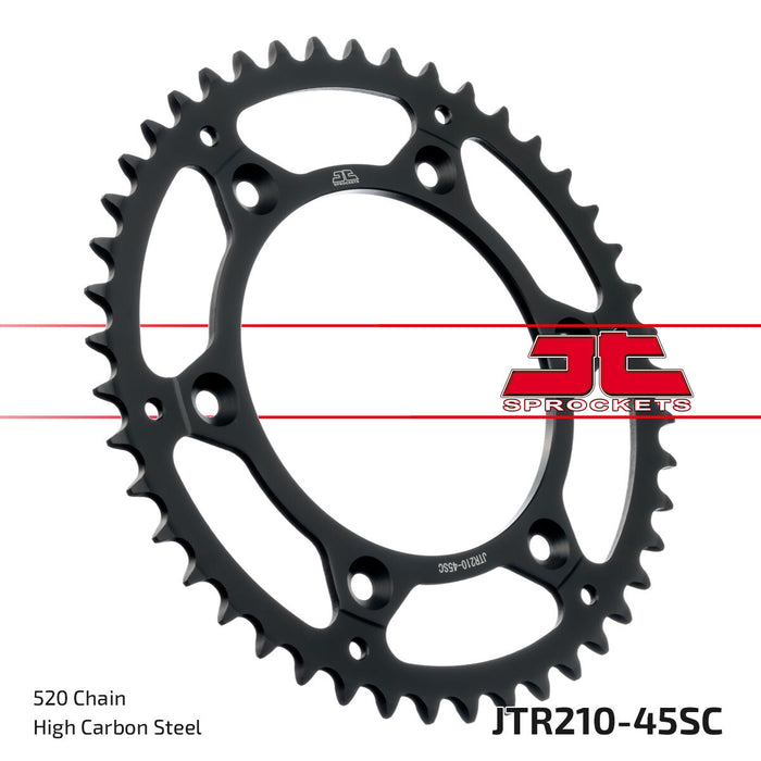 JT Sprockets JTR210.45SC 45 Tooth Self Cleaning Lightweight Steel Rear Sprocket, Single