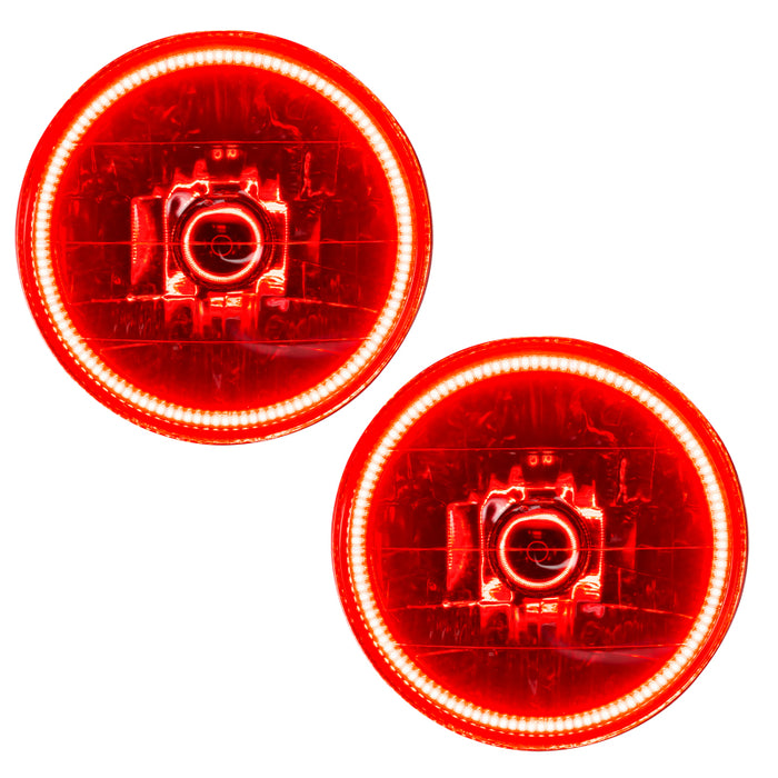 Oracle Lighting 97-06 compatible with Jeep Wrangler TJ Pre-Assembled LED Halo Headlights -Red SEE WARRANTY 7081-003