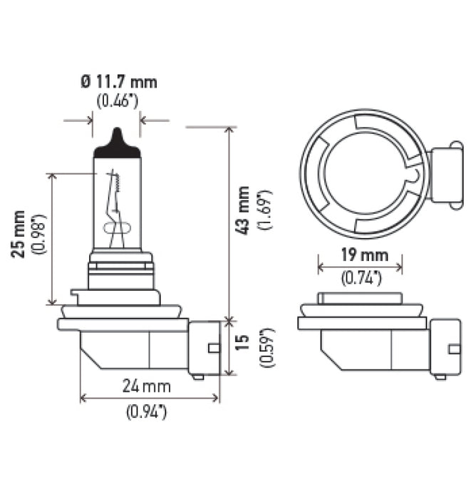 Hella Optilux H8 12V/55W XB Xenon White Bulb (pair) H71070772