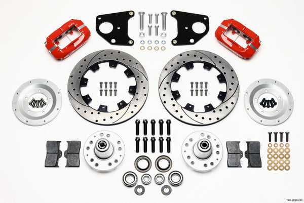 Wilwood Forged Dynalite Front Kit 12.19in Drilled Red 62-72 CDP B & E Body-Drum 140-9828-DR