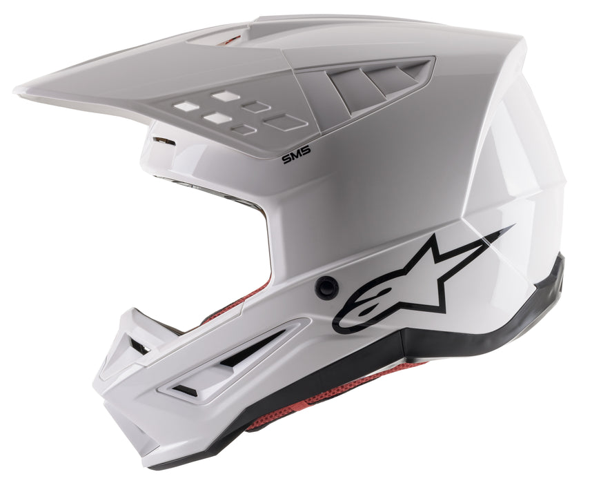 S-M5 Solid Helmet ECE/DOT (M, White Glossy)