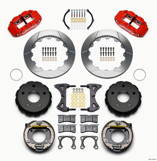 Wilwood Narrow Superlite 4R Rear P-Brk Kit 12.88in Red Big Ford 2.00in Off Bronco 5 x 5.50 140-13734-R