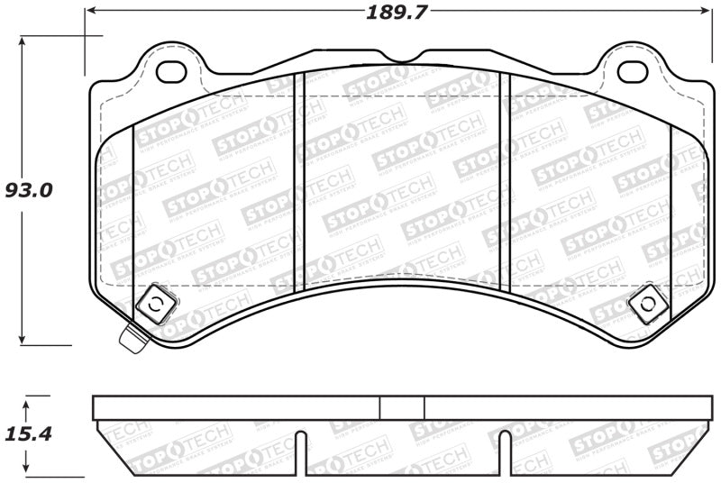 StopTech Performance 15-17 Compatible with Dodge Charger/Challenger Front Brake Pads 309.14051