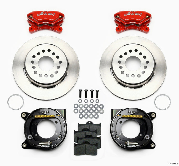 Wilwood Forged Dynalite P/S Park Brake Kit Red Chevy 12 Bolt w/ C-Clips 140-7141-R