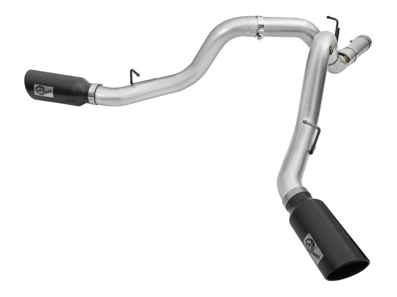 aFe Atlas Exhaust 4in Dual DPF-Back Al Steel w/ Black Tips 16-17 GM Diesel Truck V8-6.6L (td) LML 49-04080-B