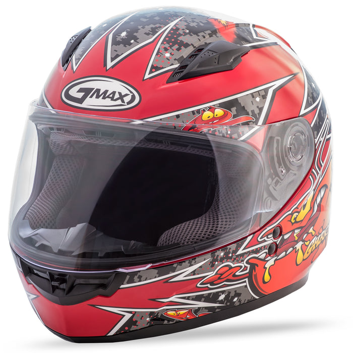 Gmax Youth Gm-49Y Full-Face Alien Helmet Black/Red Ym G7496201 TC-1