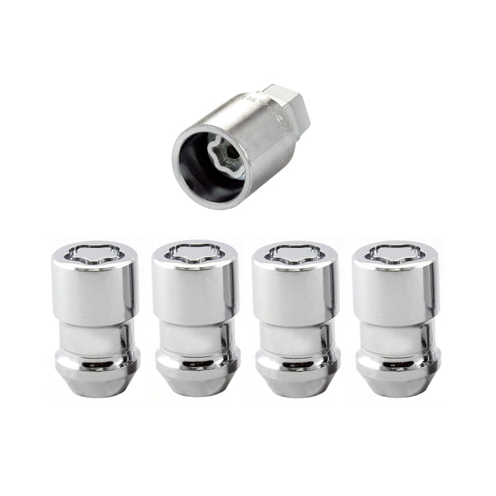 McGard Wheel Lock Nut Set 4pk. (Cone Seat) M12X1.5 / 19mm & 21mm Dual Hex / 1.46in. L Chrome 24137